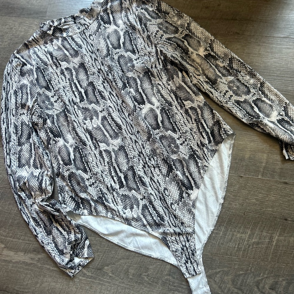 Snakeskin Print Bodysuit Charlotte Russe